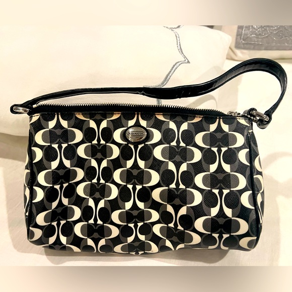 Coach Handbags - Coach black and white print purse